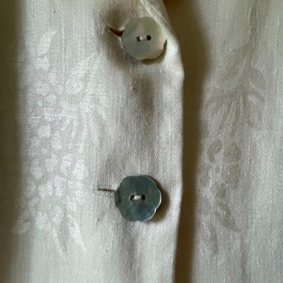 Vintage Cream Brocade Rayon Summer Suit Size 12P - Picture 5 of 14